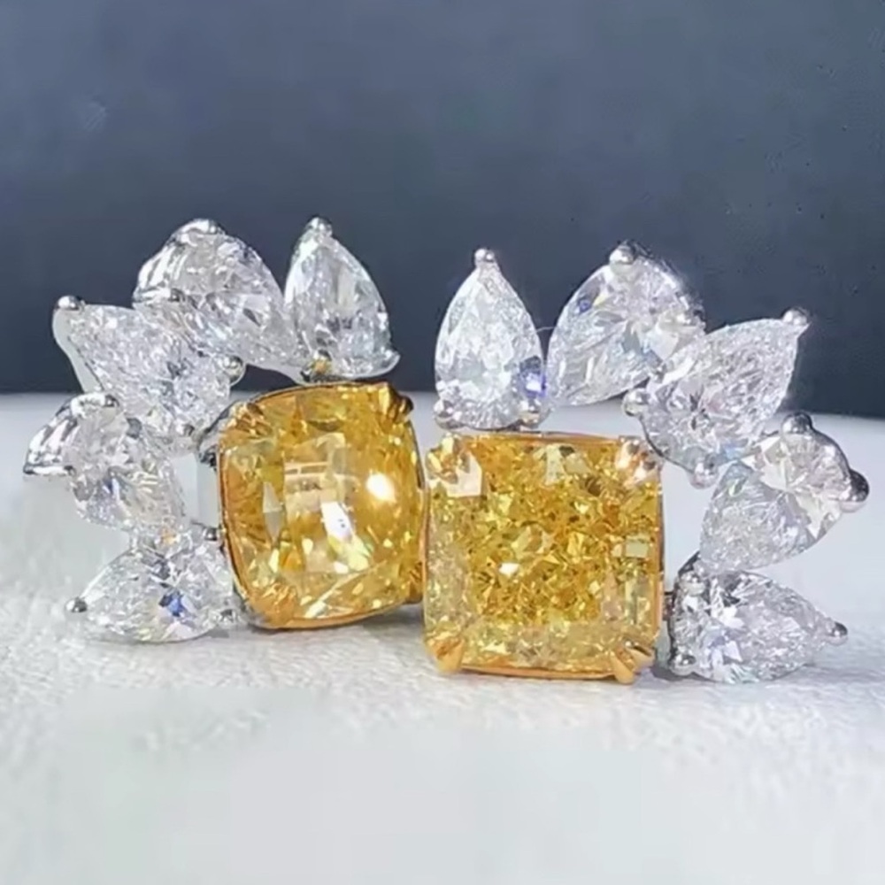 Elegant Blingy Yellow and Silver Earrings - Titanium - Won’t tarnish. NWT.